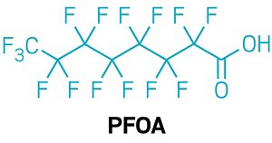 Chemical structure of perfluorooctanoic acid. 09927-leadcon-pfoa.jpg