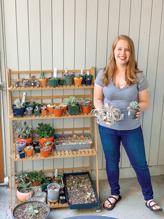 Photo of Jenna Franke with her succulent collection. 09737-newscripts-jenna.jpg